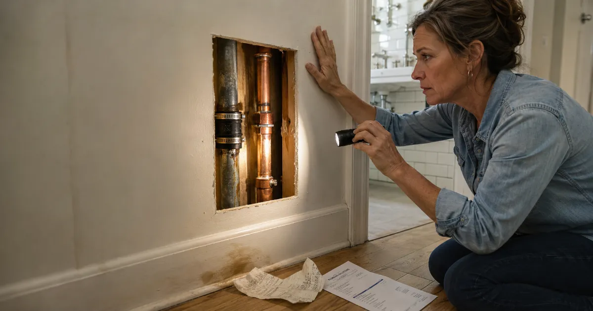 Contrast between cheap home repair work and quality professional craftsmanship on an American home interior