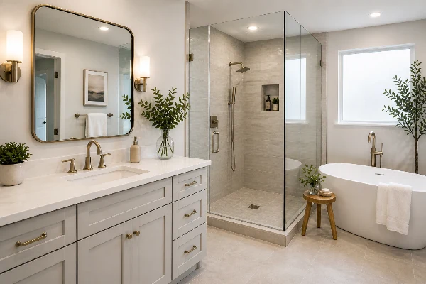 Modern remodeled bathroom with updated finishes