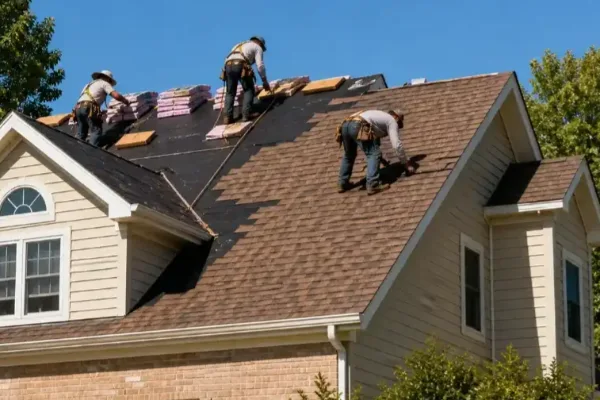 Roof replacement project on a residential home